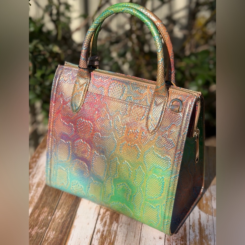 NWT BRAHMIN NEW WITH TAGS Small Caroline All Over Snake - Stunning! price firm - Picture 4 of 15